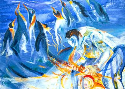 783 Acryl auf Leinwand Pinguin-Blues (1988) 210x235cm