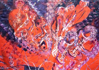 812 Acryl auf Leinwand Jazz in Rot (1988) 255x210cm