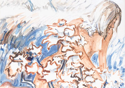 212 Tusche Frau hinterm Weinstock (1986) 48x68cm