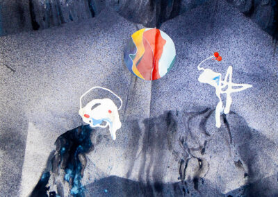 252 Collage mit Tusche und Ölfarbe auf Papier o.T. (1978) 69x50cm